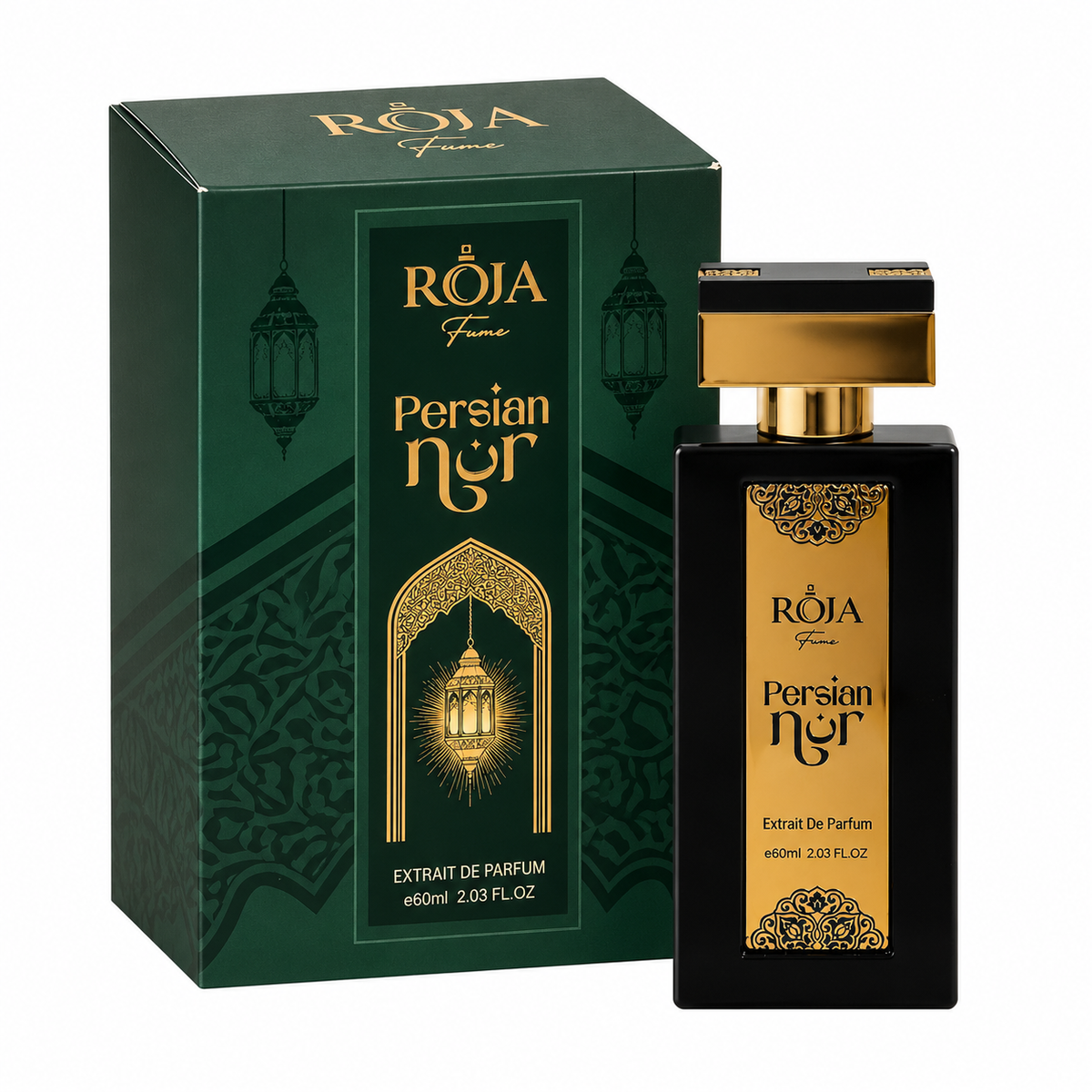 Roja Fume Persian Nur Extrait de Parfum 60ml bottle with green gift box