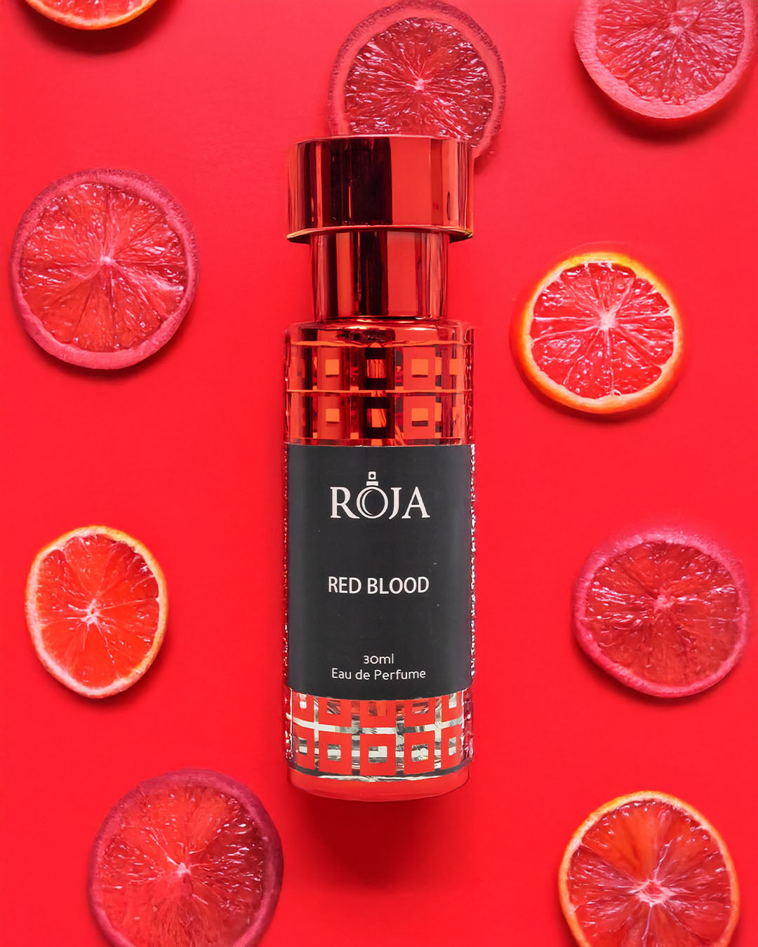 Roja Fume Red Blood unisex perfume with blood orange slices