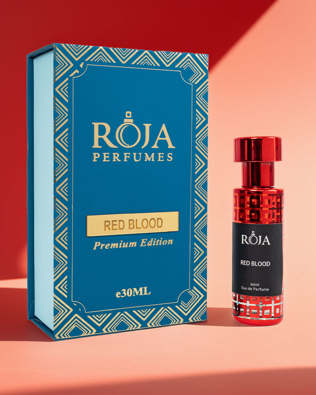 Roja Fume Red Blood Premium Edition bottle with its gift box