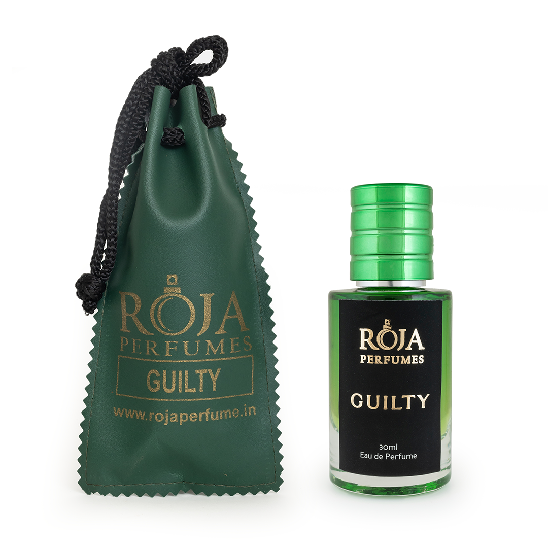 Roja Fume Guilty unisex perfume, 30ml bottle with green velvet pouch